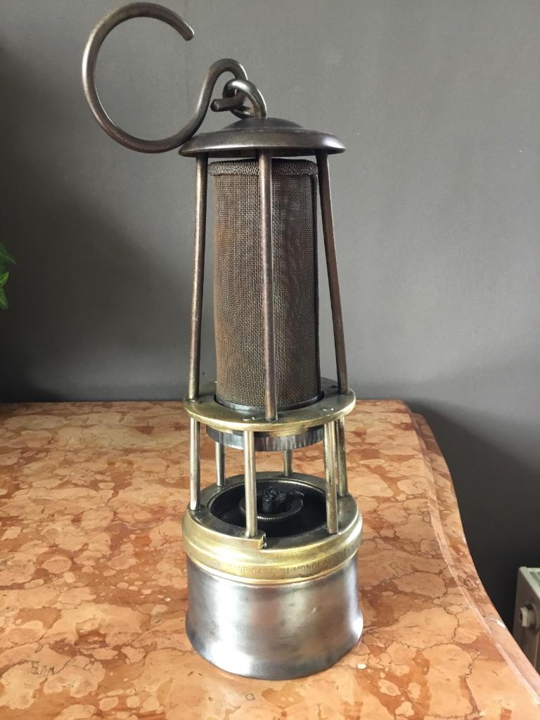 Zeldzame lamp Mineur Dufrane Castiau Charbonnage Monceau S/S, Antiek en Kunst, Ophalen of Verzenden