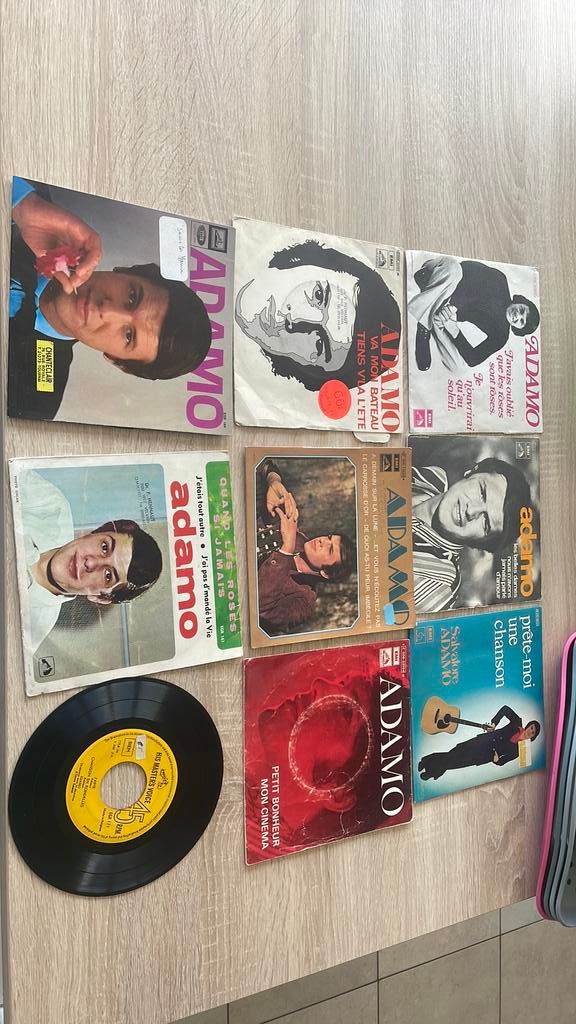 Lot vinyles 45 tours Adamo, Enlèvement ou Envoi, Utilisé