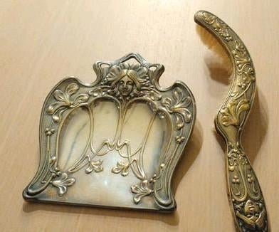 Ancien nettoyeur de miettes - grattoir de table avec étain, Enlèvement ou Envoi