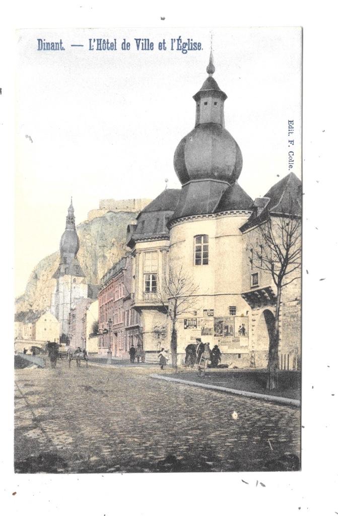 Dinant NA80: Het stadhuis en de kerk, Verzenden, Voor 1920, Ongelopen, Namen