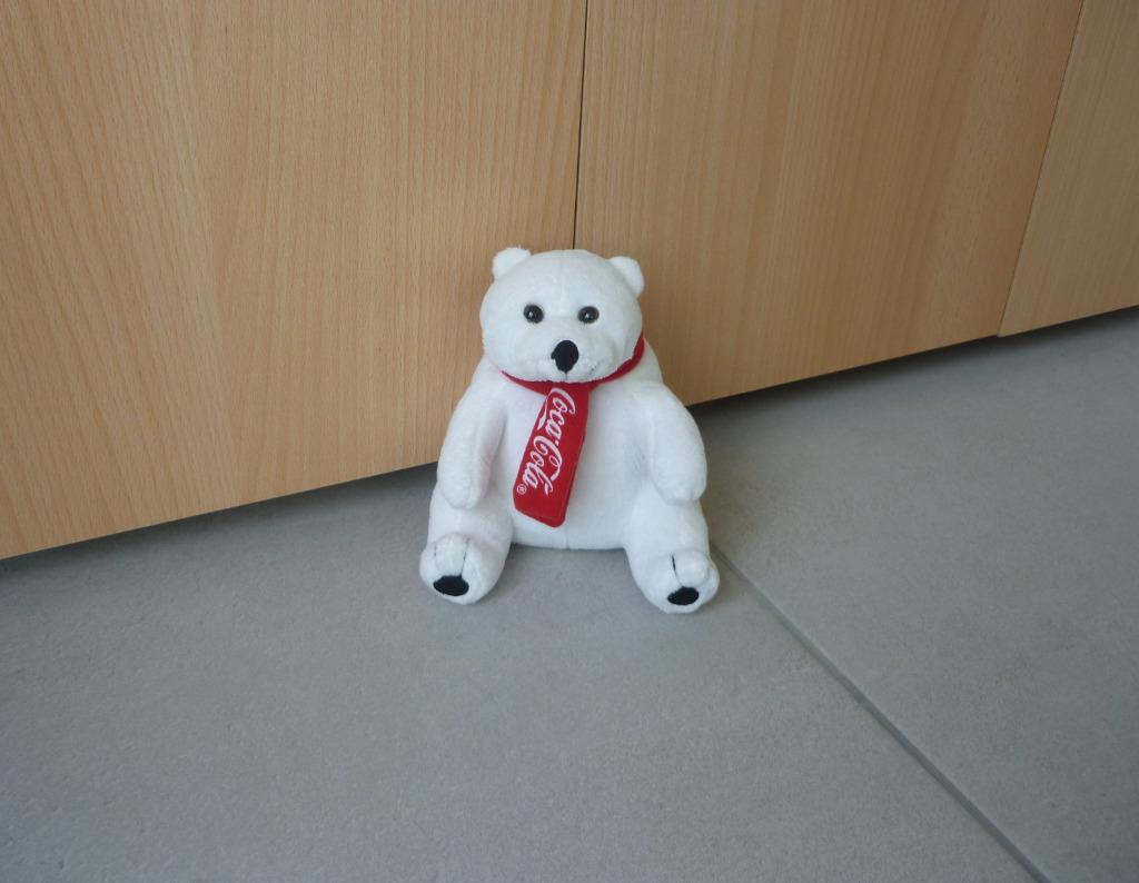 Witte ijsbeer teddybeer knuffeldier pluche dier Coca cola, Ophalen of Verzenden
