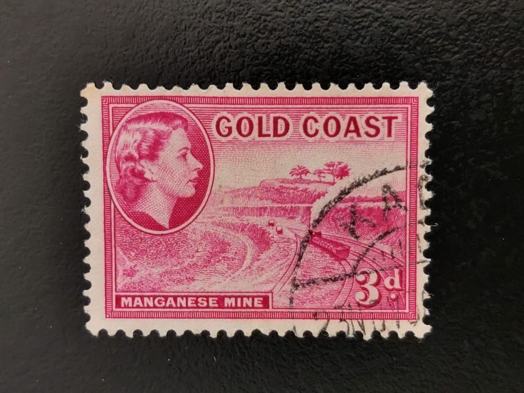 Gold Coast 1952-54 - mangaan mijn, Ophalen of Verzenden, Gestempeld