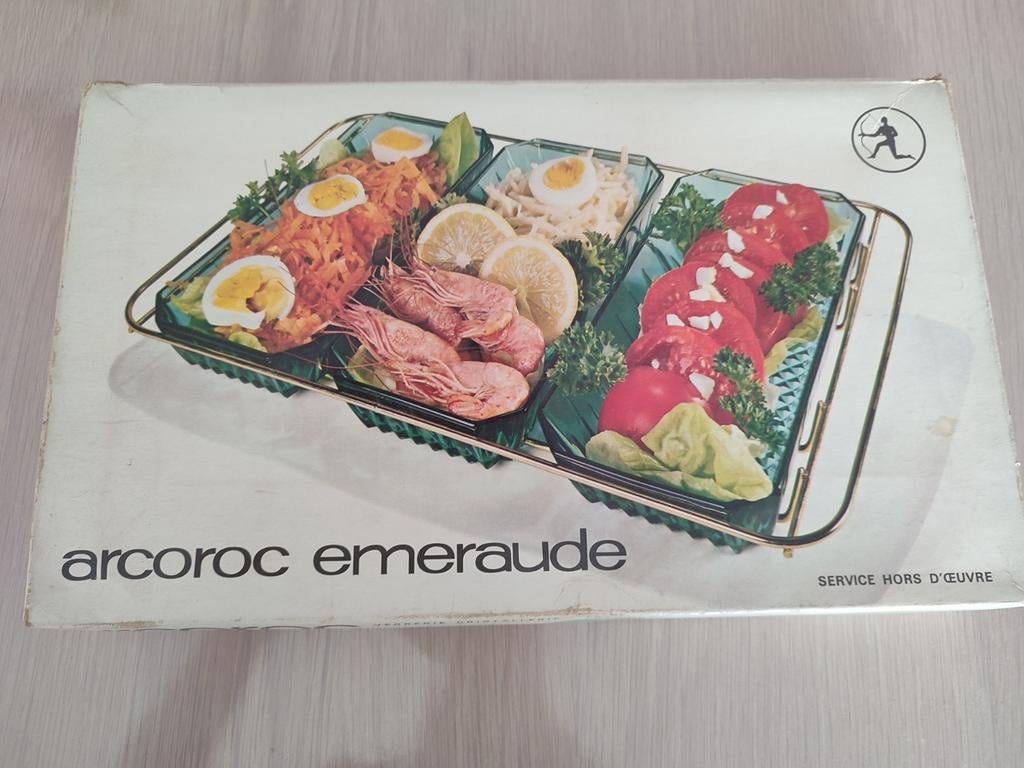 Vintage arcoroc emeraude (Kristal), Ophalen, Zo goed als nieuw