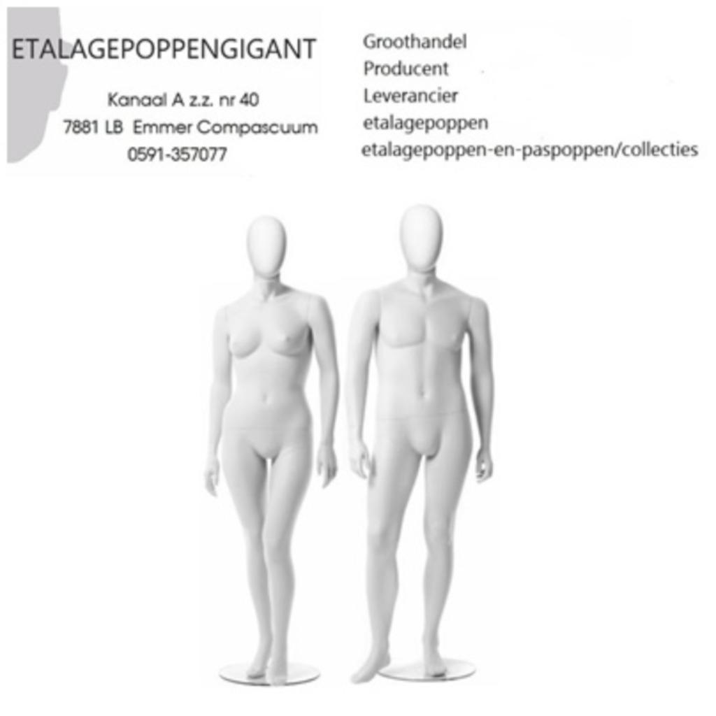 Mannequins XXL Mannelijk of Vrouwelijk met Egg Hoofd EPG, Neuf, Enlèvement ou Envoi, Autres types, Blanc