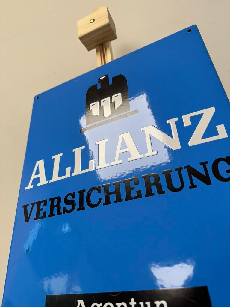 Panneau publicitaire en émail ALLIANZ, Enlèvement ou Envoi, Utilisé, Panneau publicitaire