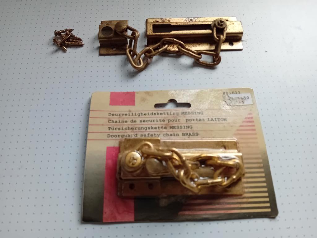 deurketting schuifslot, Ophalen, Gebruikt, Chroom, Schuif of Grendel