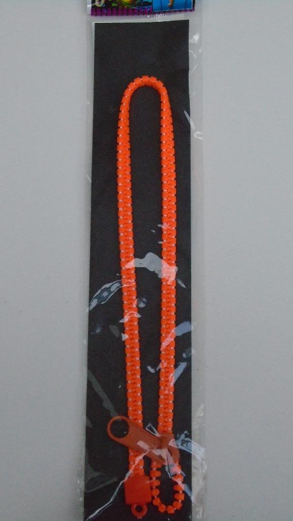 KETTING IN RITSVORM ORANJE NIEUW, Bijoux, Sacs & Beauté, Colliers, Neuf, Enlèvement ou Envoi, Synthétique, Réglable