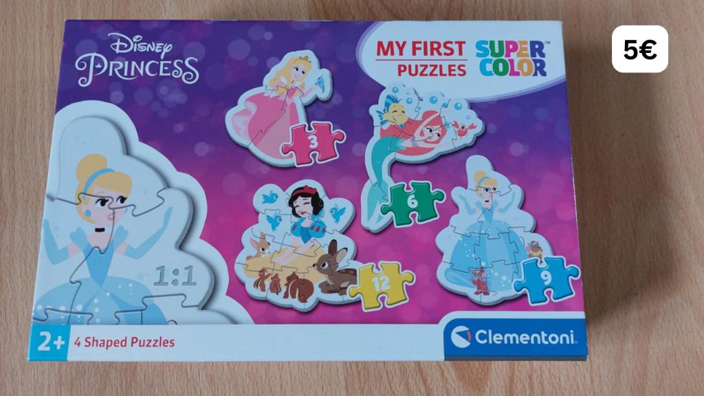 Disney Princess puzzels 3 6 9 12 stuks, Ophalen of Verzenden, Minder dan 10 stukjes, Gebruikt, 2 tot 4 jaar