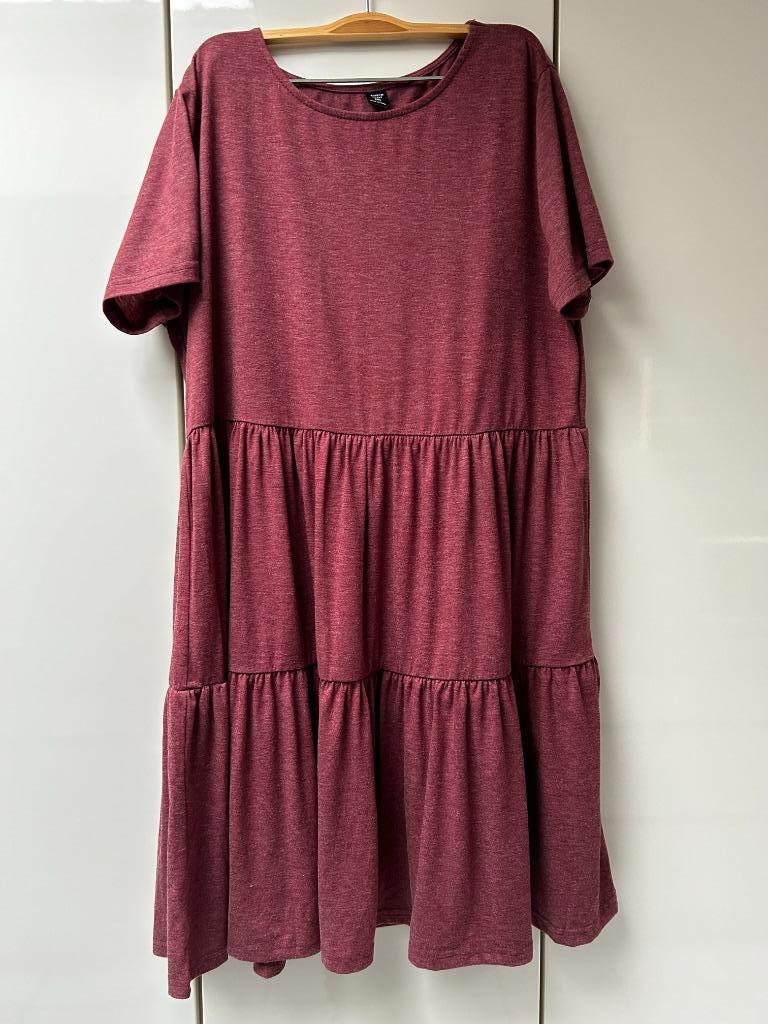 Robe bordeaux chiné Shein Curve - Taille 2XL *, Rouge, Taille 46/48 (XL) ou plus grande, Enlèvement ou Envoi, Comme neuf