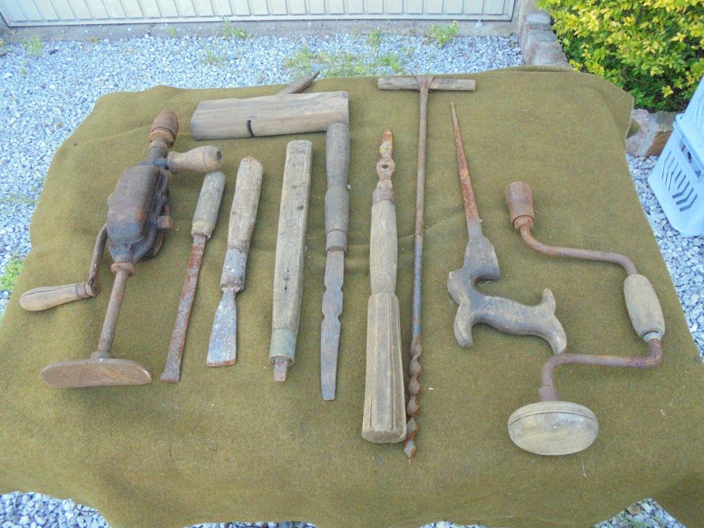 LOTS DE 10 ANCIENS OUTILS DE MENUISIER, Enlèvement ou Envoi