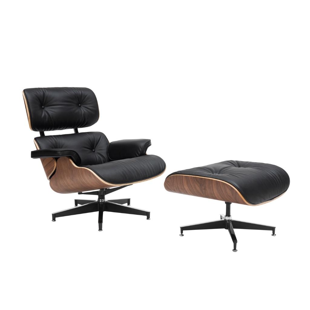 Eames Lounge Chair in Walnoot met Ottoman, Bois, Enlèvement ou Envoi, 75 à 100 cm, Neuf