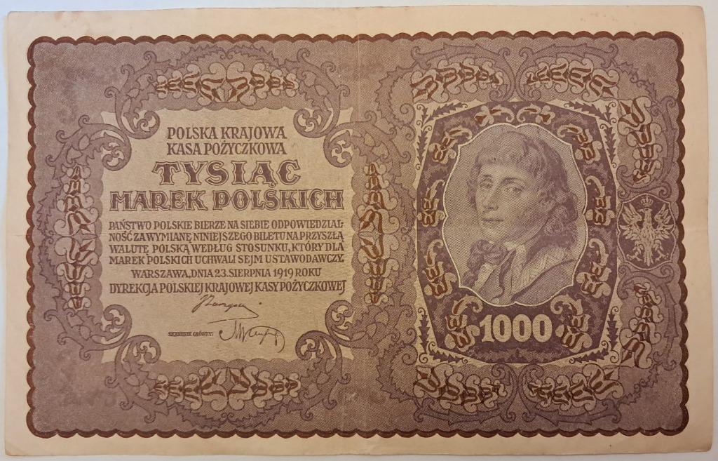 Billet de 1000 marek ( marks ) Pologne 1919 comme neuf, Enlèvement ou Envoi, Pologne