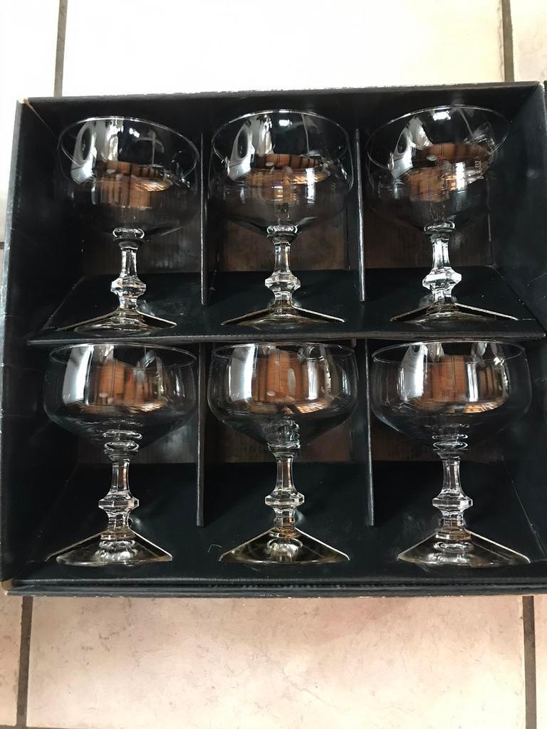 Dessert vintage glazen Durobor Belgium, Huis en Inrichting, Keuken | Servies, Ophalen of Verzenden, Nieuw