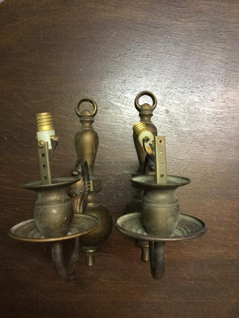 2 koperen wandlichten - armaturen - wandlicht - armatuur, Huis en Inrichting, Lampen | Wandlampen, Ophalen of Verzenden, Gebruikt