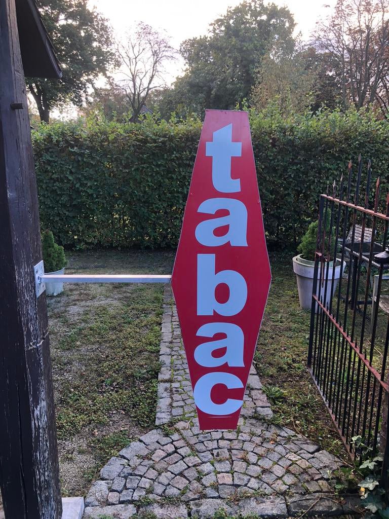 tabac reclamebord dubbelzijdig + frame, Verzamelen, Ophalen, Gebruikt, Reclamebord