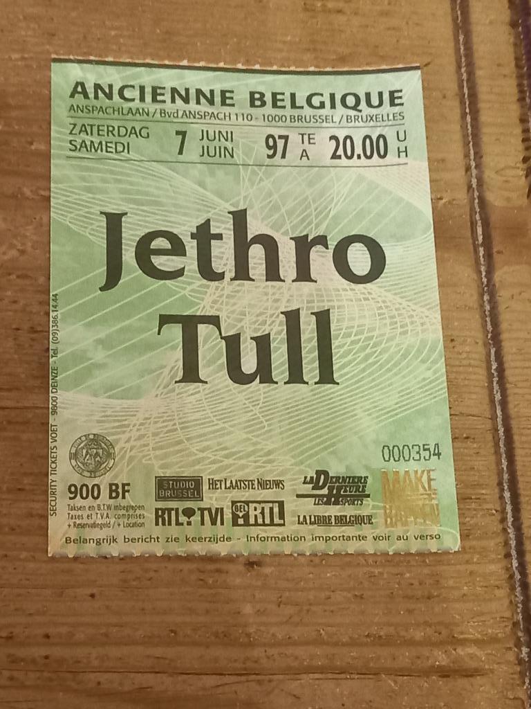 Ticket van Jethro Tull, Tickets & Billets, Concerts | Rock & Metal, Une personne, Juin, Rock of Poprock