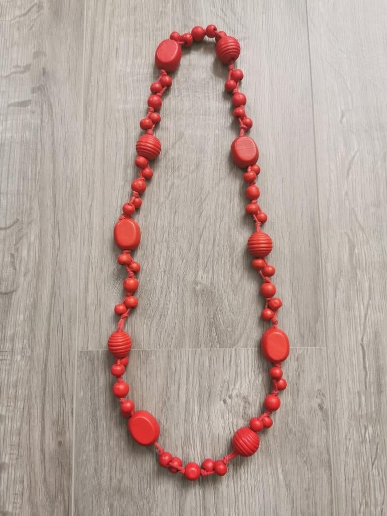 Rode ketting 35cm, Bijoux, Sacs & Beauté, Colliers, Enlèvement ou Envoi, Utilisé, Rouge, Autres matériaux