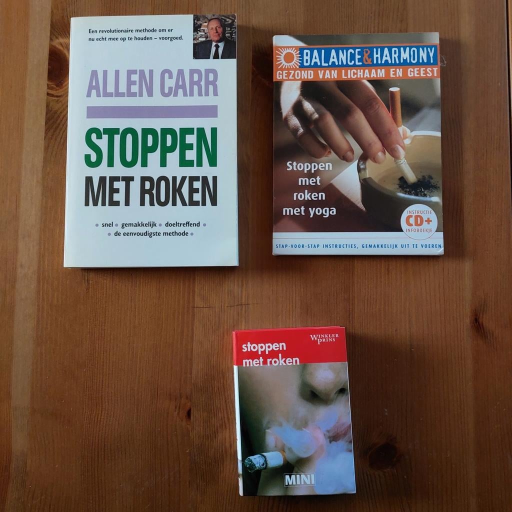 Stoppen met roken met yoga cd + 2 boeken, Boeken, Ophalen of Verzenden, Zo goed als nieuw, Gezondheid en Conditie