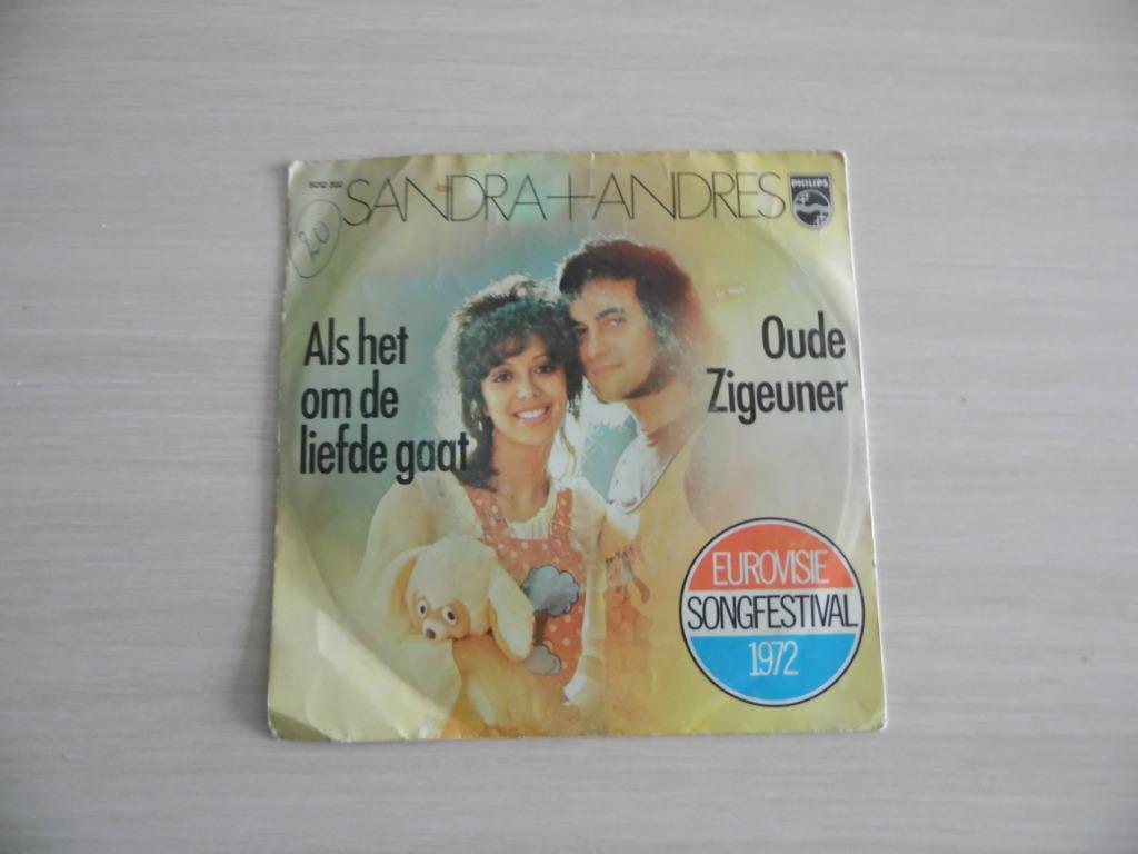 ALS HET OM DE LIEFDE GAAT SANDRA + ANDRES SONGFESTIVAL 1972, Ophalen of Verzenden, Zo goed als nieuw, Overige formaten