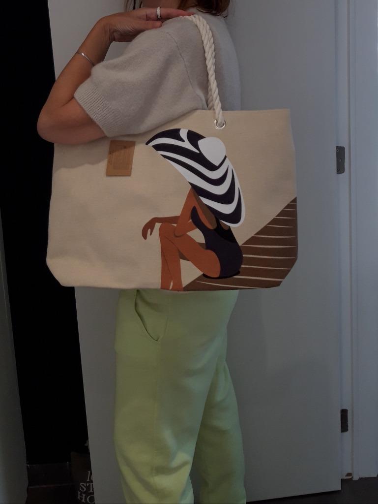 Sac de plage neuf cabas sac à bandoulière sac à l'épaule, Enlèvement ou Envoi, Neuf, Beige, Sac à bandoulière