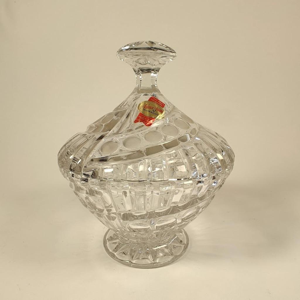 Vintage Bonbonniere Anna Hutte bleikristal, Antiek en Kunst, Antiek | Glaswerk en Kristal, Ophalen of Verzenden