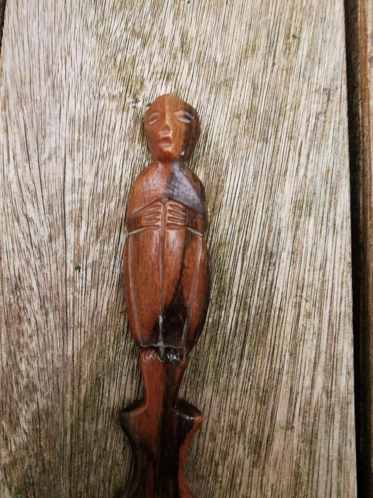Briefopener houtsnijwerk rijstgod Filippijnen, Ophalen of Verzenden