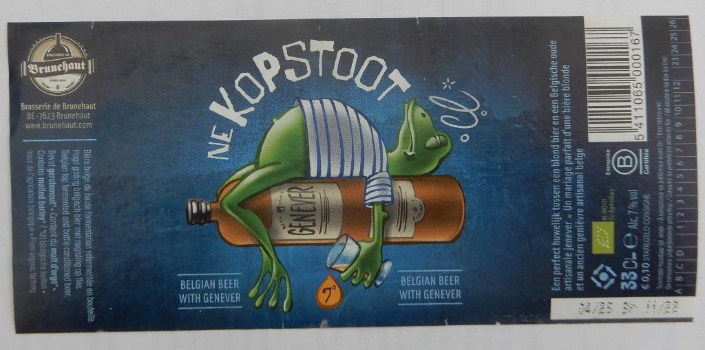 Bieretiket Ne kopstoot Brouwerij De Brunehaut (9t4), Verzamelen, Biermerken, Ophalen of Verzenden, Gebruikt