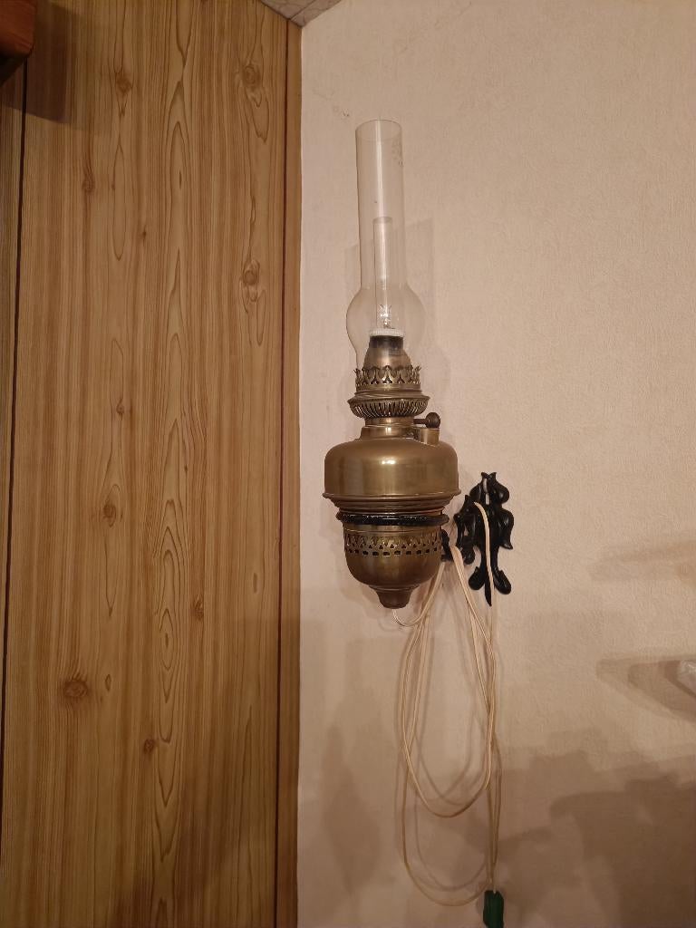 olielamp met hanger, Antiek en Kunst, Antiek | Brons en Koper, Ophalen, Koper