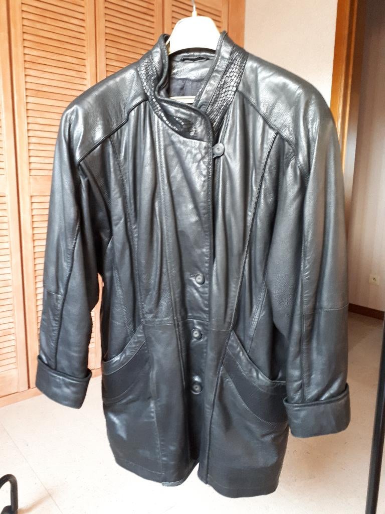 Blouson en cuir noir pour femme 38, Taille 38/40 (M), Striwa, Comme neuf, Enlèvement