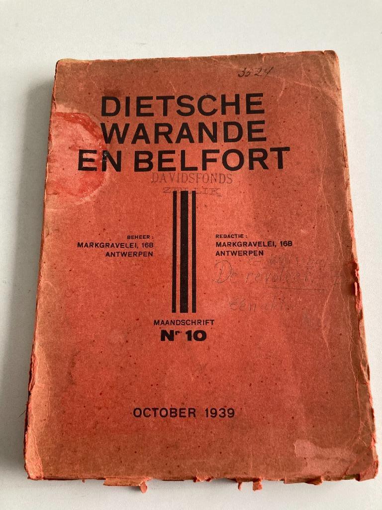 D.W.B. nr 10 1939 : Walschap, Claes, De Beuckelaer, Gevaert, Enlèvement ou Envoi, 1920 à 1940, Journal ou Magazine