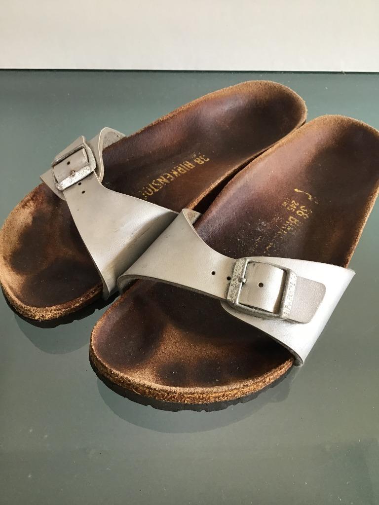 Gratis Verzenden | Birkenstock Madrid zilveren slippers 38, Slippers, Overige kleuren, Verzenden, Zo goed als nieuw