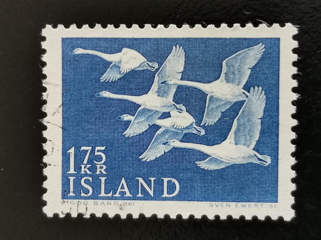 Ijsland 1956 - vogels - zwanen, Postzegels en Munten, Postzegels | Europa | Scandinavië, Ophalen of Verzenden, IJsland, Gestempeld