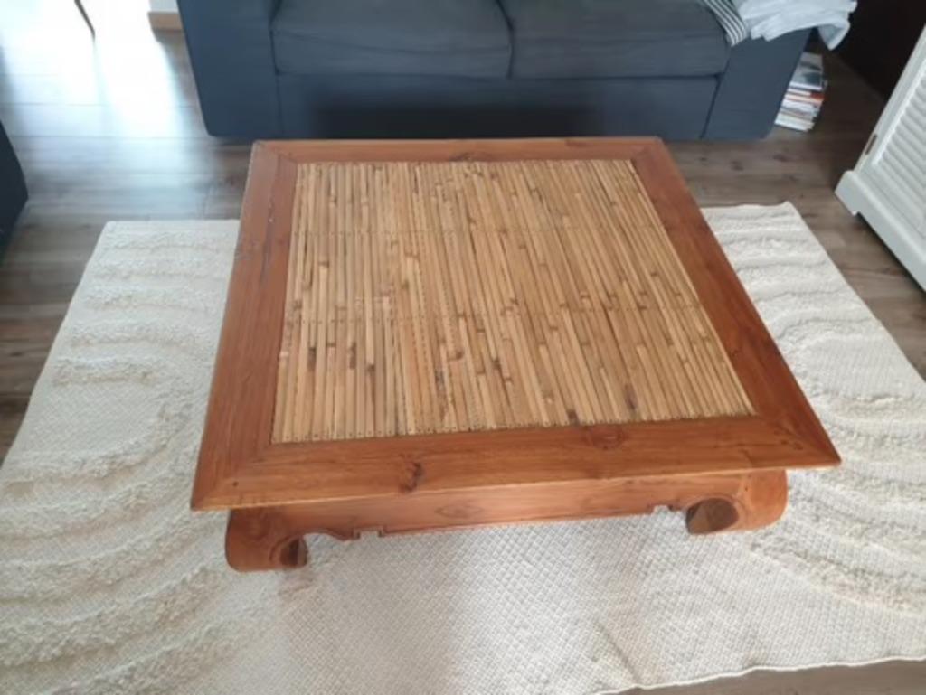Table basse carrée en teck collection Opium, Ophalen, Gebruikt, 50 tot 100 cm, 50 tot 100 cm