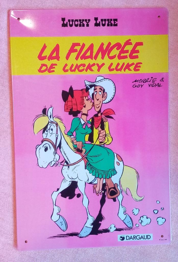 Lucky Luke blikken reclamebord,franstalig, Ophalen of Verzenden, Nieuw, Morris