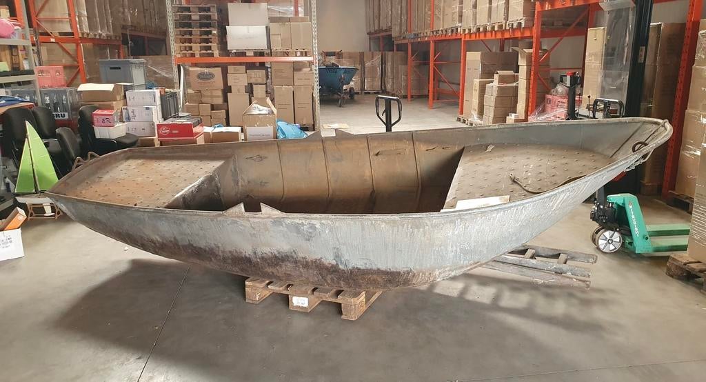 Stalen werkboot / sloep – incl. verf voor afwerking -, Watersport en Boten, Ophalen, Geen motor, Gebruikt, Staal