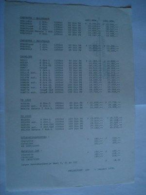 Vauxhall prijslijst NL 1978 Brochure Catalogue Prospekt, Verzenden, Gelezen, Opel
