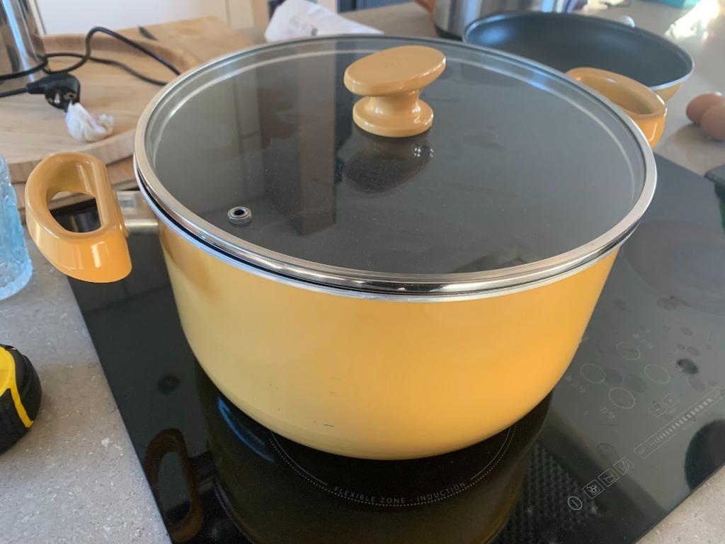 TEFAL pan en kookpot met deksel, ongebruikt., Overige materialen, Keramische plaat, Ophalen of Verzenden, Zo goed als nieuw