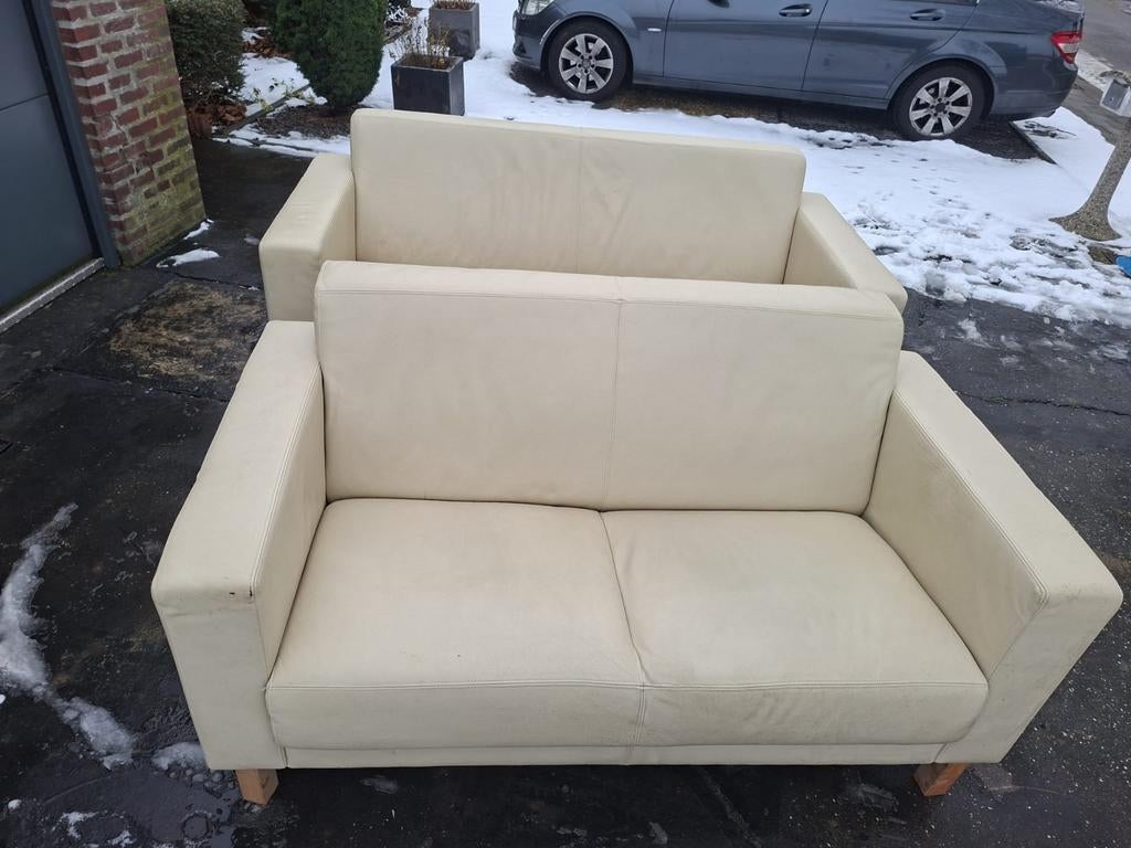 Lederen salon 2,5 en 2 zit ,zeer goede staat, Ophalen of Verzenden, Zo goed als nieuw