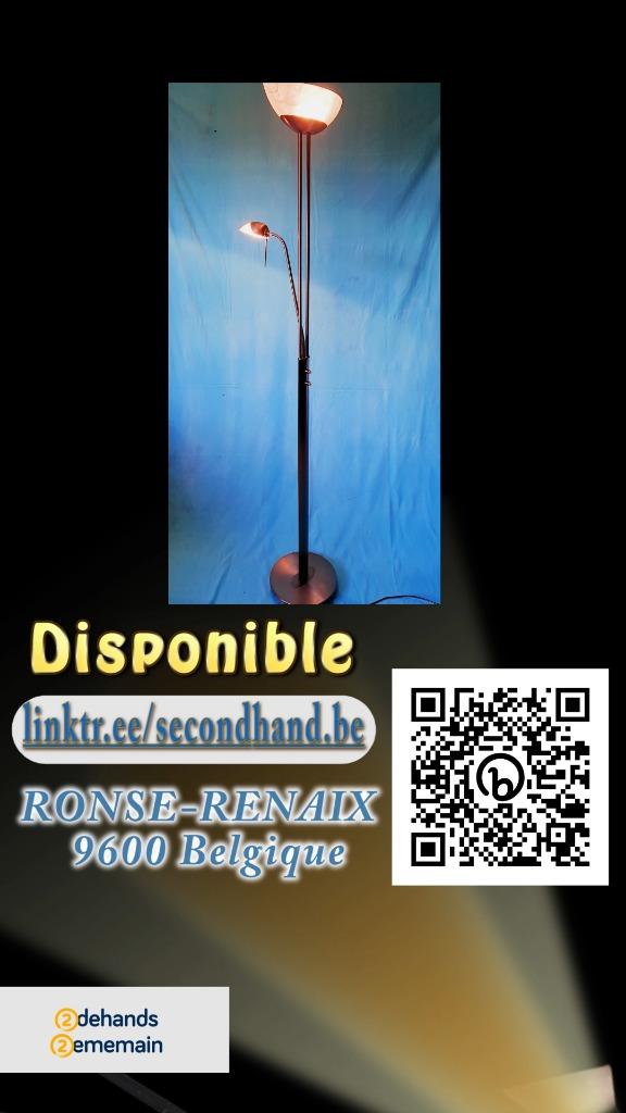 Lampadaire Moderne avec Lampe de Lecture - sur pied, Verre, Comme neuf, Enlèvement, 100 à 150 cm