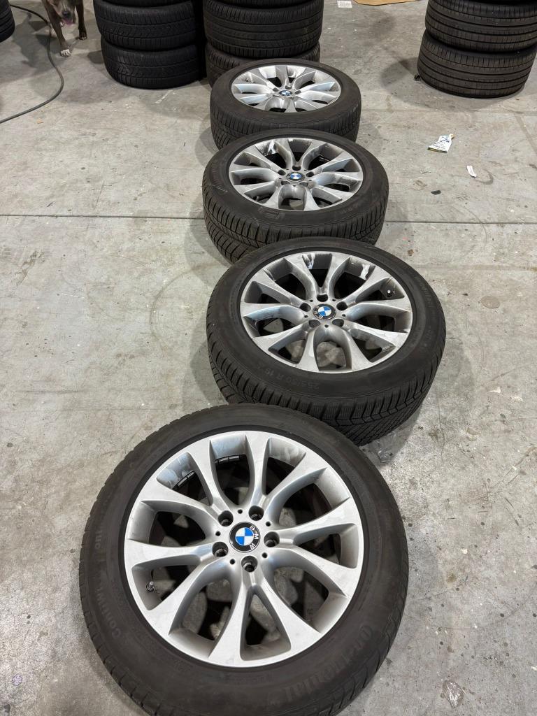 bmw x5 x6 velgen 19 inch 5x120 met winterbanden en sensoren, Auto-onderdelen, Banden en Velgen, Gebruikt, 255 mm, Velg(en), Winterbanden