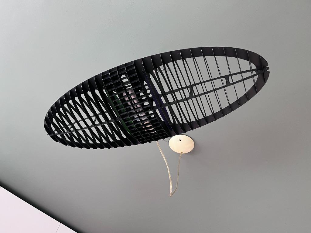 Luceplan-Italiaanse designklassieker-hanglamp Titania Zwart, Ophalen, Zo goed als nieuw, Designicoon 80's, Metaal