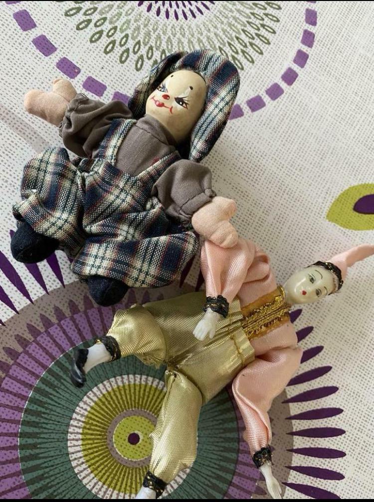 Clown  set van 2 kleine clowns van 11 cm