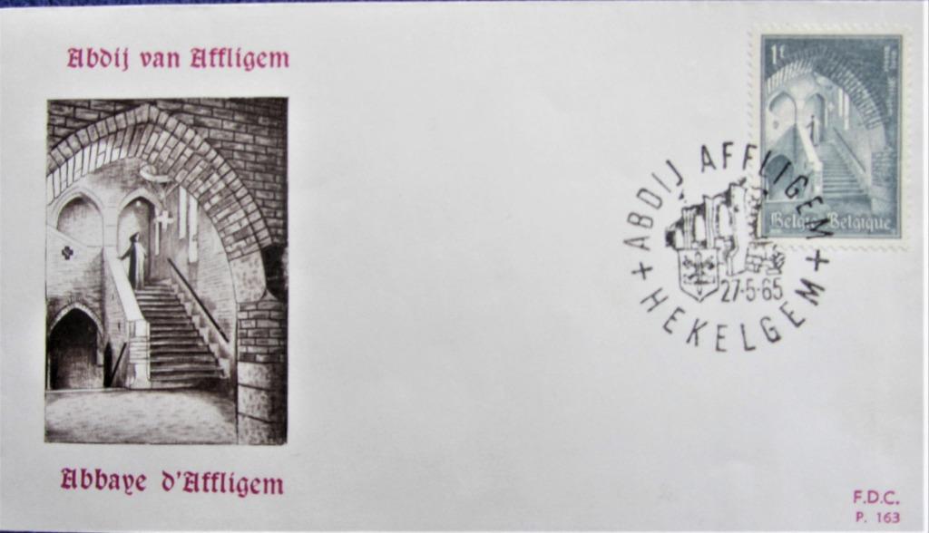 FDC TOERISME- DE ABDIJ VAN AFFLIGEM, Ophalen of Verzenden, Gestempeld, Plaats of Gebouw