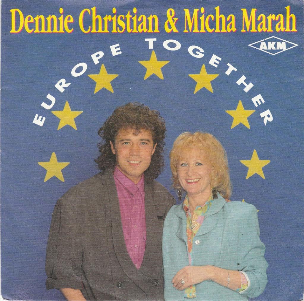 45T: Dennie Christian & Micha Marah: Europe together, Cd's en Dvd's, Vinyl | Nederlandstalig, Ophalen of Verzenden, Gebruikt, Overige formaten