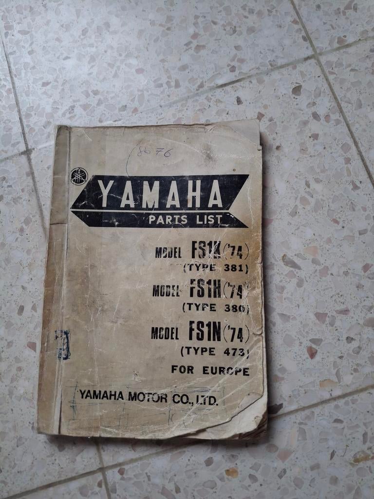 Yamaha FS1K, H, N  (1974) Parts Book, Fietsen en Brommers, Handleidingen en Instructieboekjes, Ophalen of Verzenden