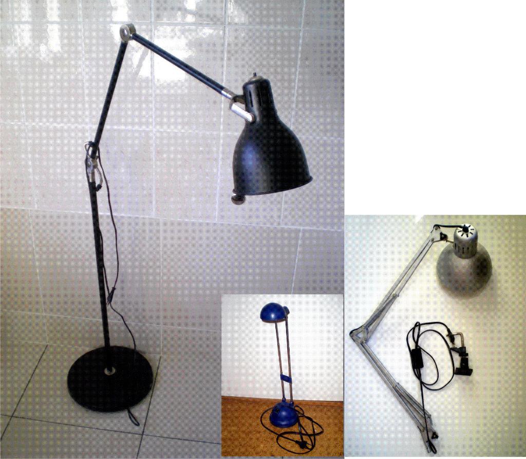 3 IKEA lampen, 1 hoogstaande lamp en 2 bureaulampen, Ophalen of Verzenden, Zo goed als nieuw, Metaal