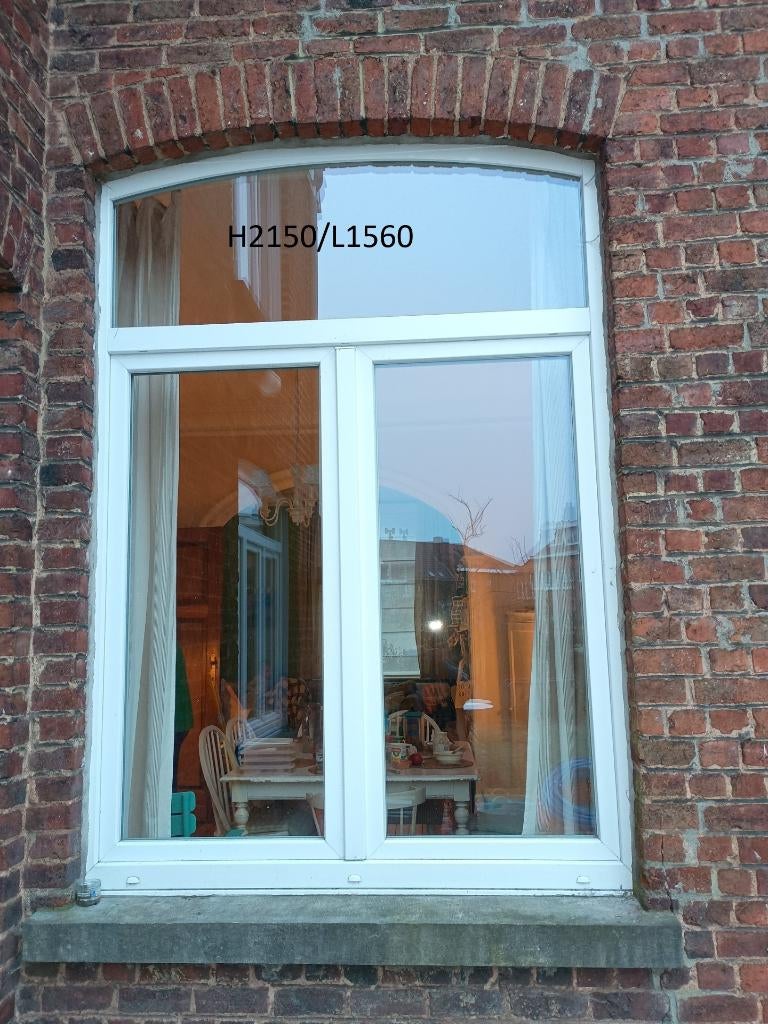 Groot wit PVC-frame, Ophalen, Gevelraam of Ruit, Gebruikt, 160 cm of meer