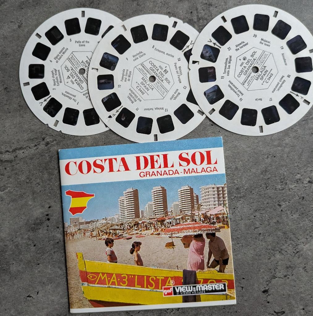 VIEW MASTER COSTA DEL SOL 3 schijven reels C-244, Ophalen of Verzenden, Zo goed als nieuw