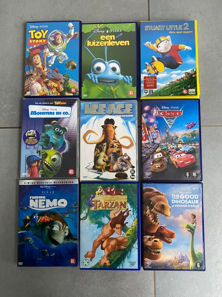 Set DVD’s Disney Pixar 9stuks, Dessin animé, Tous les âges, Comme neuf, Enlèvement