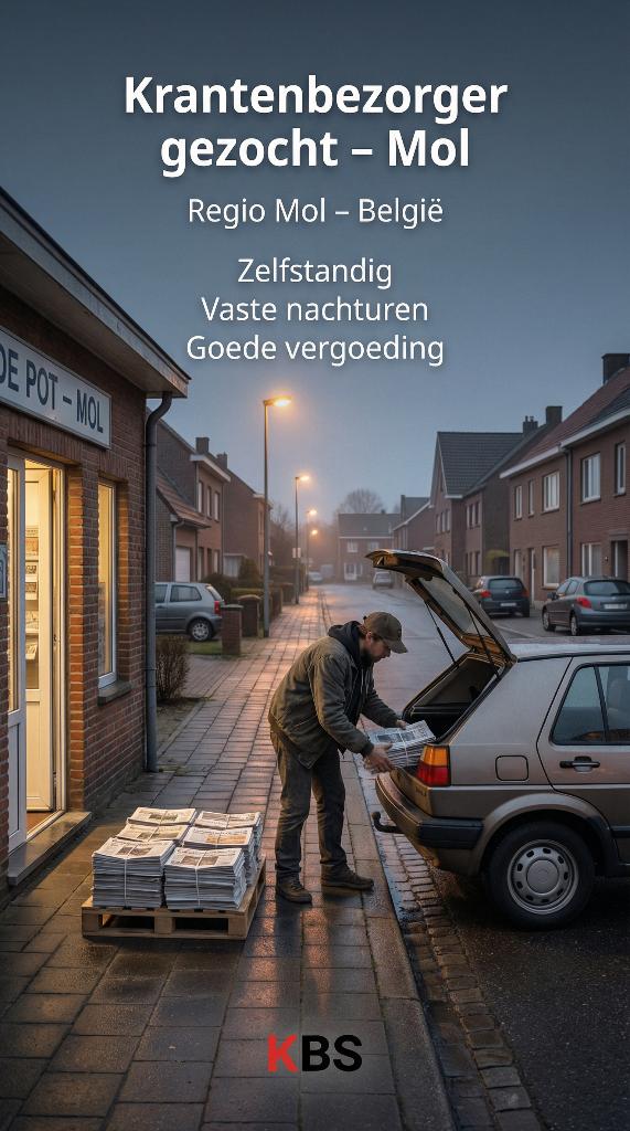 Zelfstandig krantenbezorger – Nachtwerk – Mol
